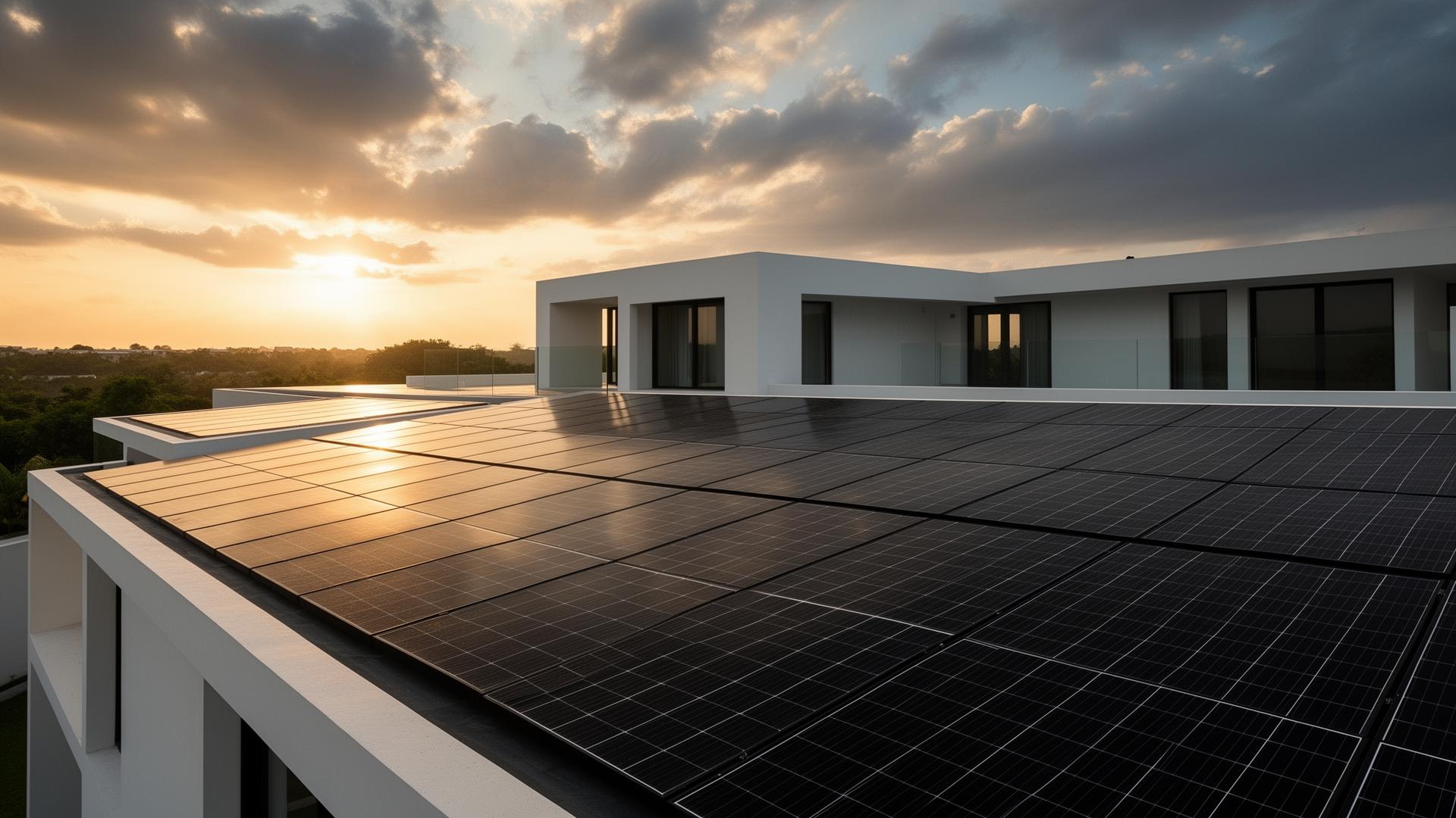 Modern home with rooftop solar